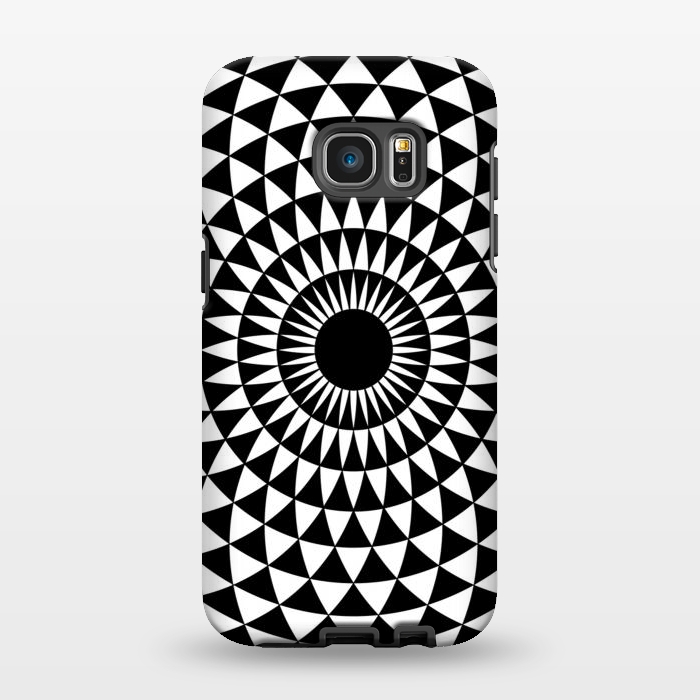 Galaxy S7 EDGE StrongFit 3d illusion mandala geometric black triangle patterns  by Josie