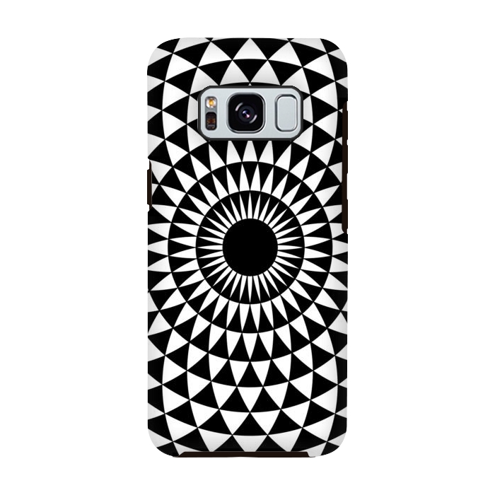 Galaxy S8 StrongFit 3d illusion mandala geometric black triangle patterns  by Josie