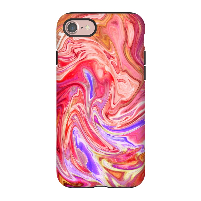 iPhone 7 StrongFit Water effect pink red pop fluid painting digital art by Josie