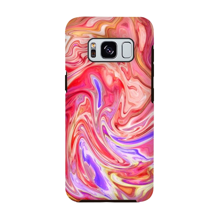 Galaxy S8 StrongFit Water effect pink red pop fluid painting digital art by Josie