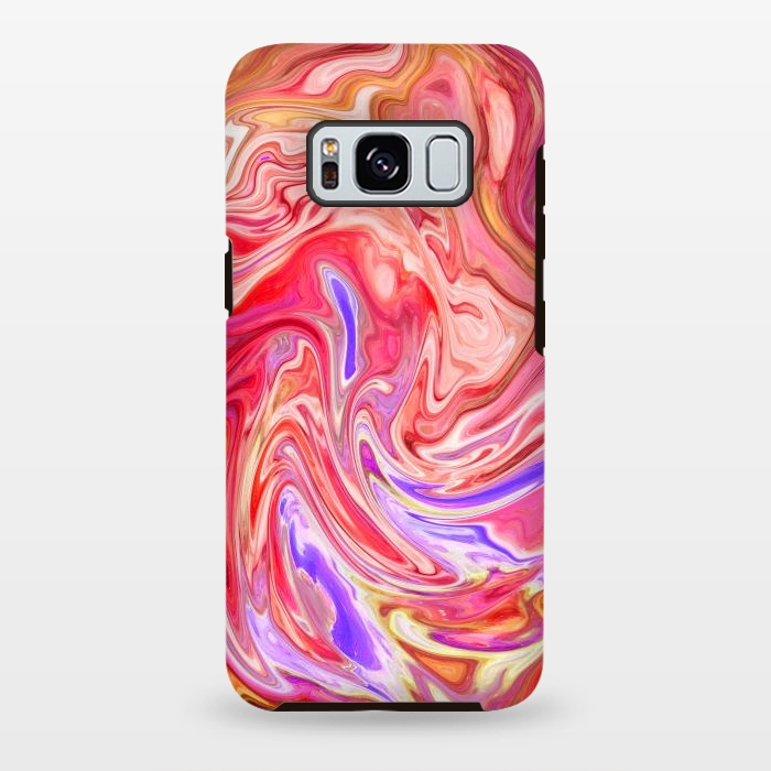 Galaxy S8 plus StrongFit Water effect pink red pop fluid painting digital art by Josie