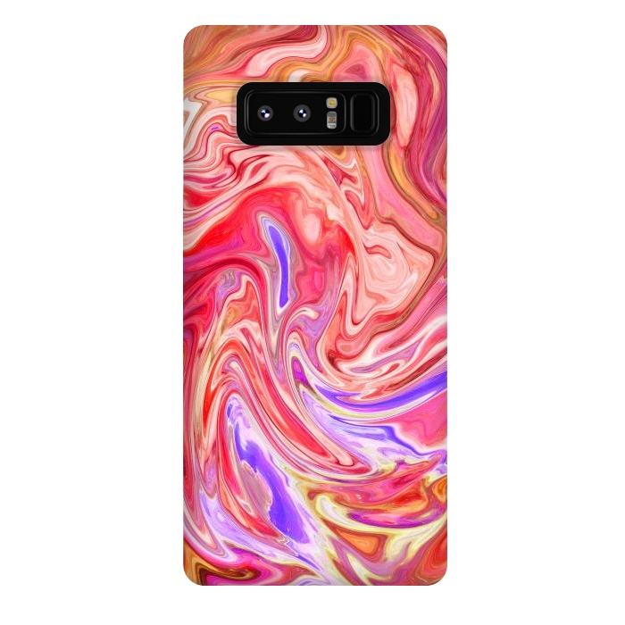 Galaxy Note 8 StrongFit Water effect pink red pop fluid painting digital art by Josie