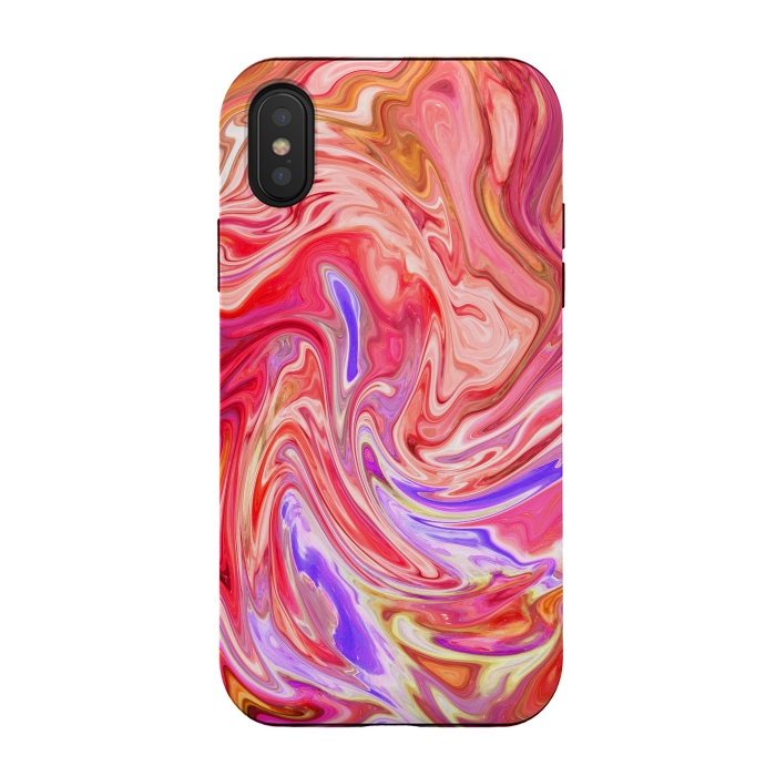 iPhone Xs / X StrongFit Water effect pink red pop fluid painting digital art by Josie