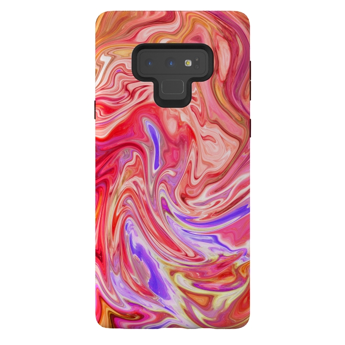 Galaxy Note 9 StrongFit Water effect pink red pop fluid painting digital art by Josie