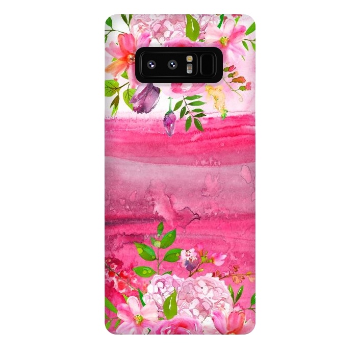 Galaxy Note 8 StrongFit Pink watercolor florals by  Utart