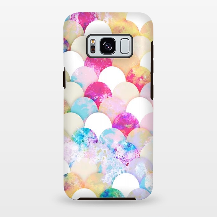 Galaxy S8 plus StrongFit Colorful watercolor splattered seashells pattern by Oana 