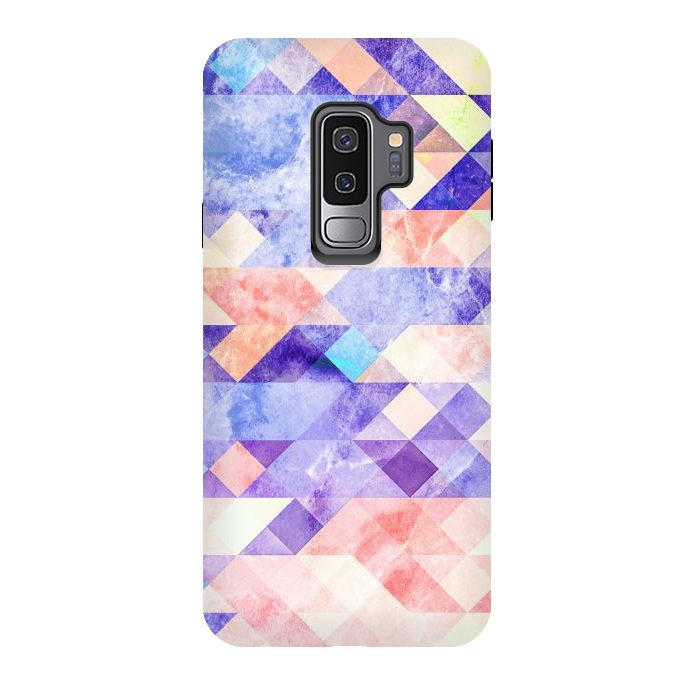 Galaxy S9 plus StrongFit Marble textured triangle tiles by Oana 