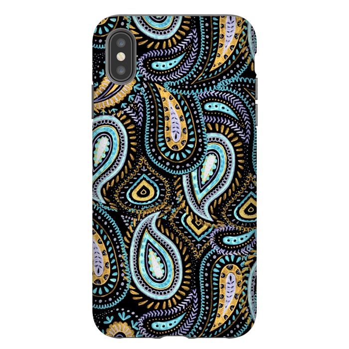 iPhone Xs Max StrongFit Hand sketched paisley pattern by Oana 