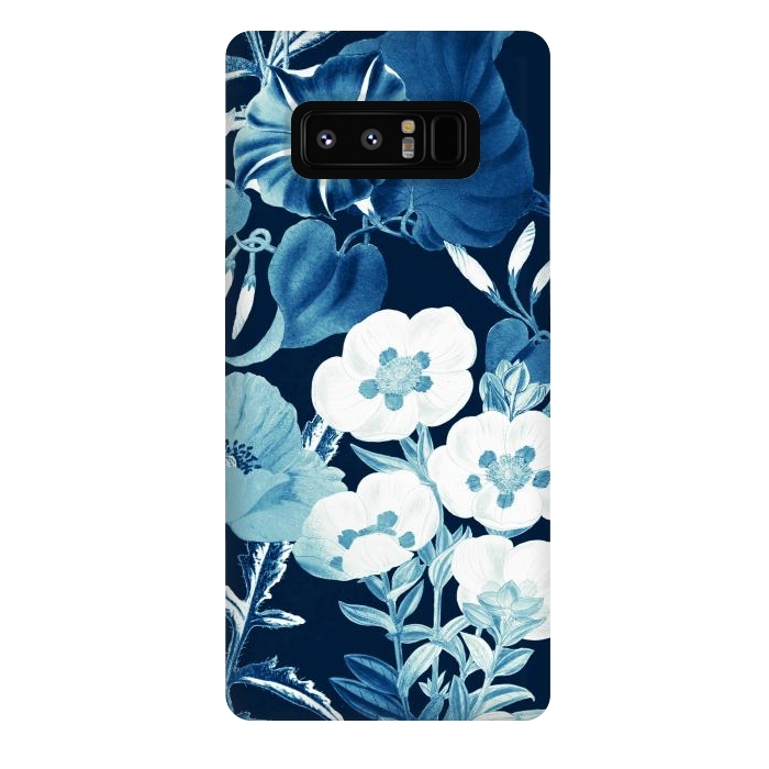 Galaxy Note 8 StrongFit Romantic blue wild flowers illustration by Oana 