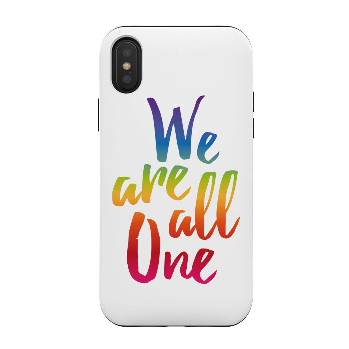 iPhone Xs / X StrongFit We Are All One Rainbow by Majoih