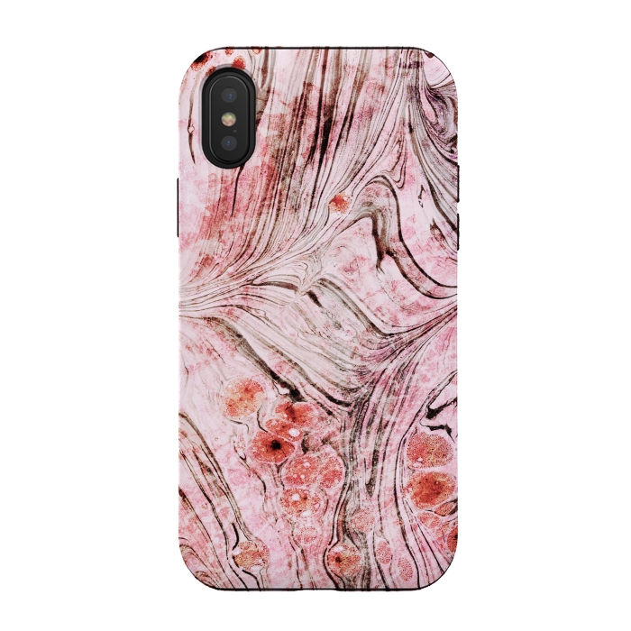 iPhone Xs / X StrongFit Brushed dust pink marble paper by Oana 