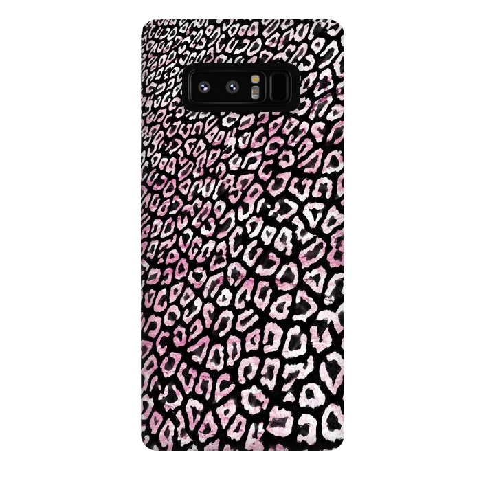 Galaxy Note 8 StrongFit Pastel pink leopard print on black  by Oana 