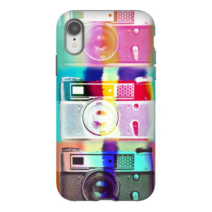 iPhone Xr StrongFit Vintage cameras watercolor illustration by Oana 