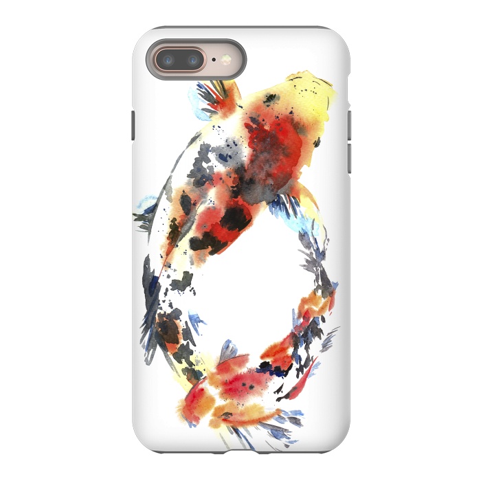 iPhone 7 plus StrongFit Koi fish. Watercolor design by Elena Terzi