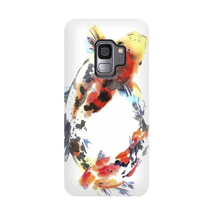 Galaxy S9 StrongFit Koi fish. Watercolor design by Elena Terzi