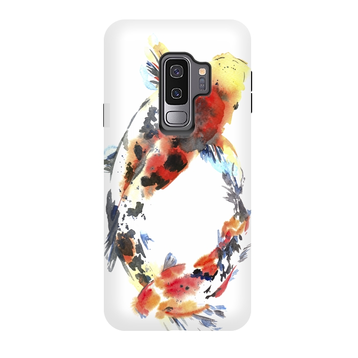Galaxy S9 plus StrongFit Koi fish. Watercolor design by Elena Terzi