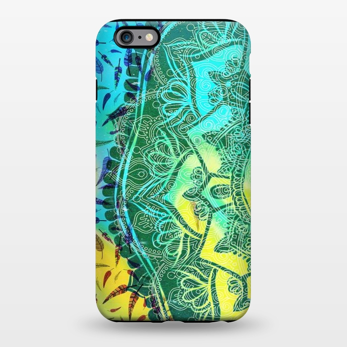 iPhone 6/6s plus StrongFit Colorful tie dye mandala petals and feathers by Oana 