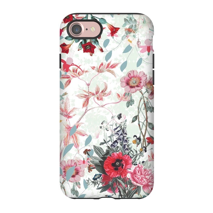 iPhone 7 StrongFit Pastel romantic botanical illustration by Oana 