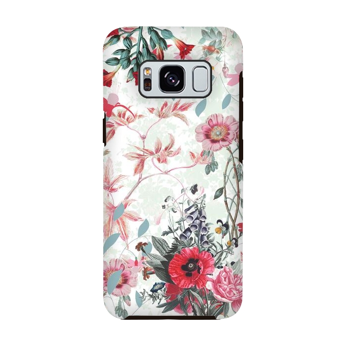 Galaxy S8 StrongFit Pastel romantic botanical illustration by Oana 