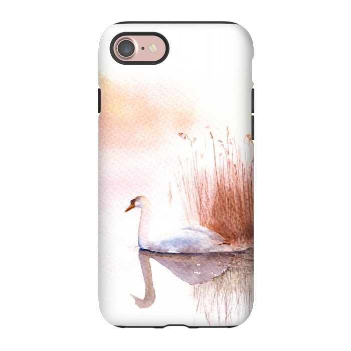 iPhone 7 StrongFit White Swan on the Lake by Elena Terzi
