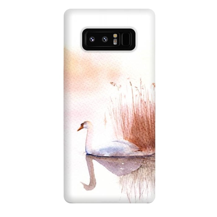 Galaxy Note 8 StrongFit White Swan on the Lake by Elena Terzi