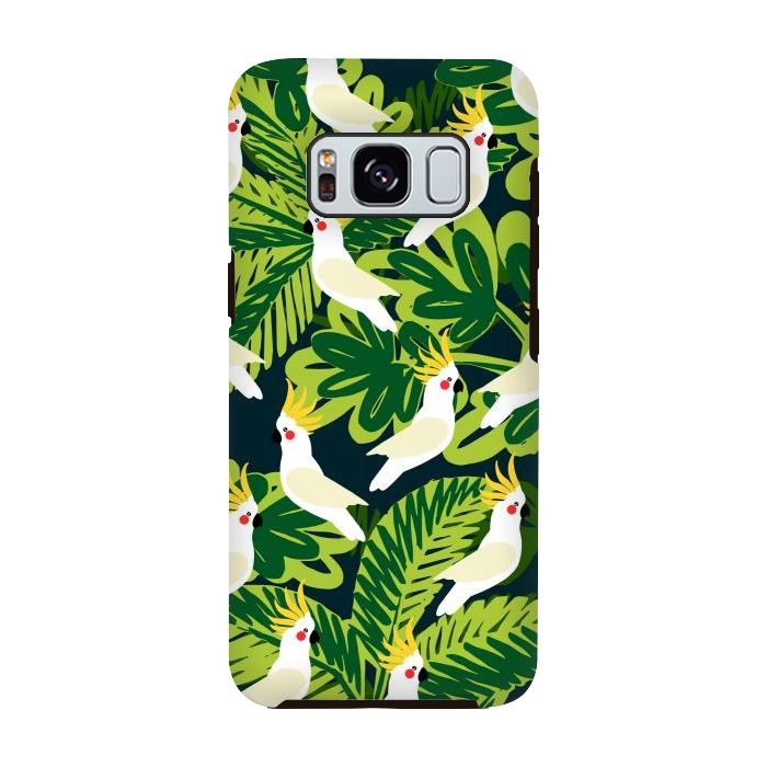 Galaxy S8 StrongFit Tropical Parrots by Karolina