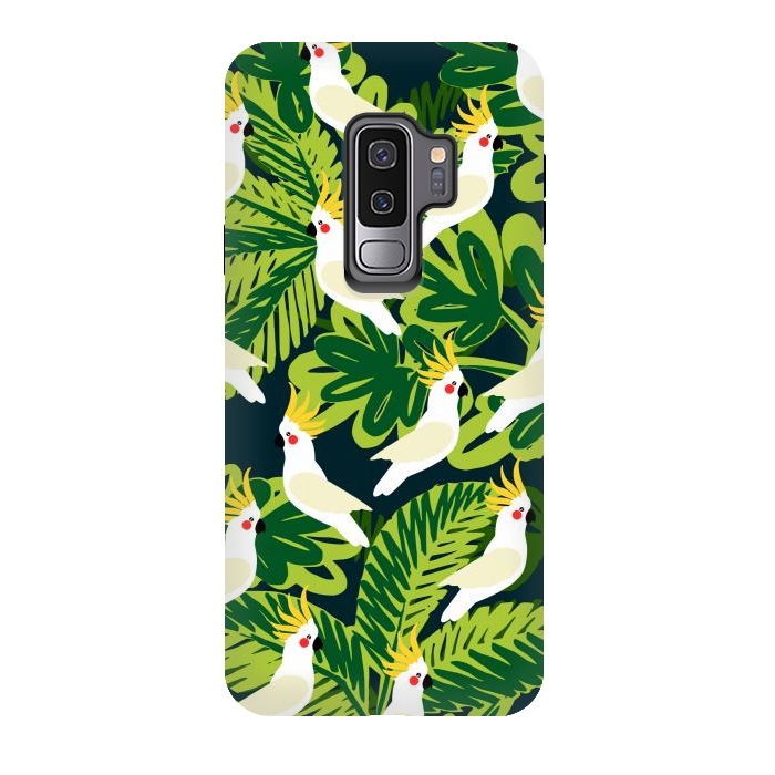Galaxy S9 plus StrongFit Tropical Parrots by Karolina