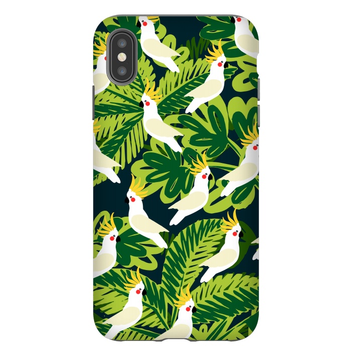 iPhone Xs Max StrongFit Tropical Parrots by Karolina