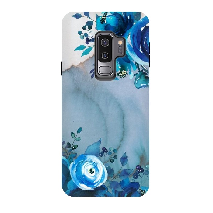 Galaxy S9 plus StrongFit Blue Floral Spring Garden by  Utart