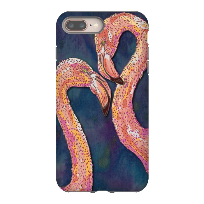 iPhone 7 plus StrongFit Pink Flamingos by Lotti Brown
