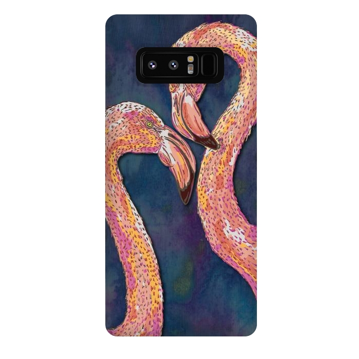 Galaxy Note 8 StrongFit Pink Flamingos by Lotti Brown