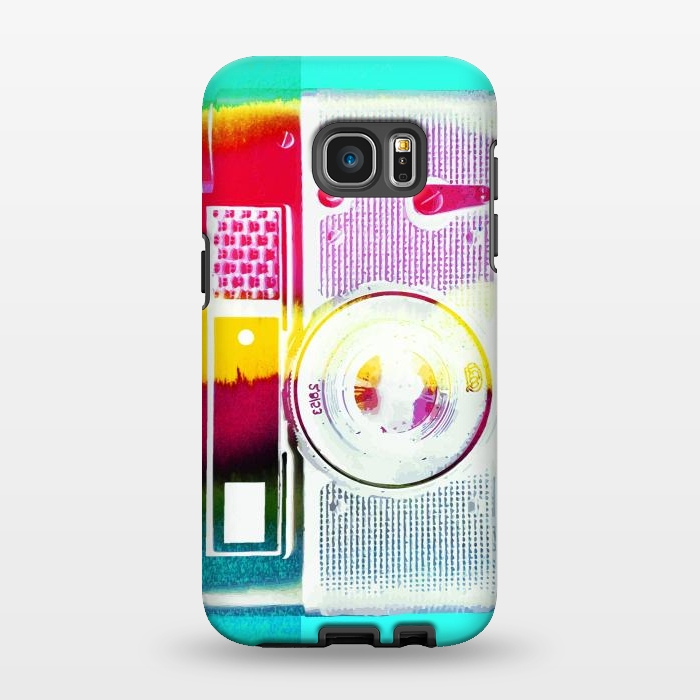 Galaxy S7 EDGE StrongFit Colorful vintage photography camera by Oana 