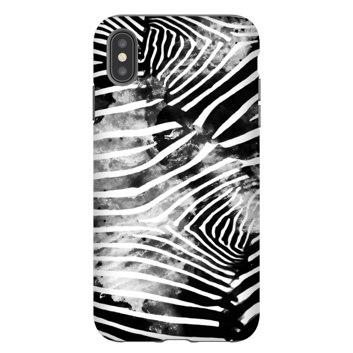 iPhone Xs Max StrongFit Painted animal print zebra stripes by Oana 