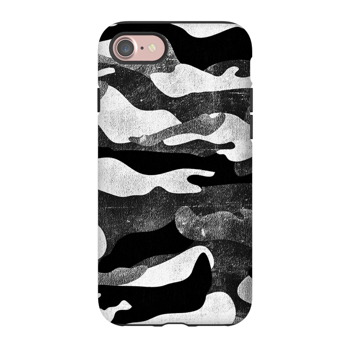 iPhone 7 StrongFit Black and white grunge camo by Oana 