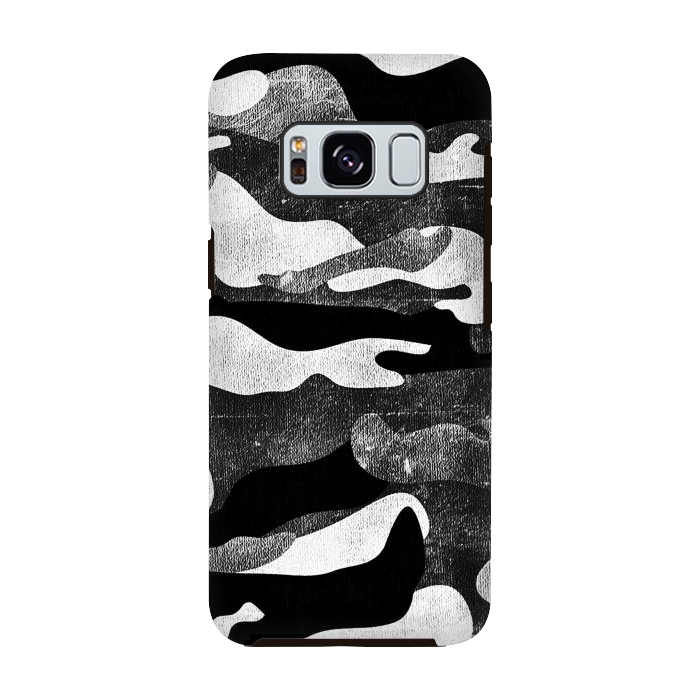Galaxy S8 StrongFit Black and white grunge camo by Oana 