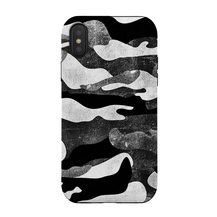 iPhone Xs / X StrongFit Black and white grunge camo by Oana 