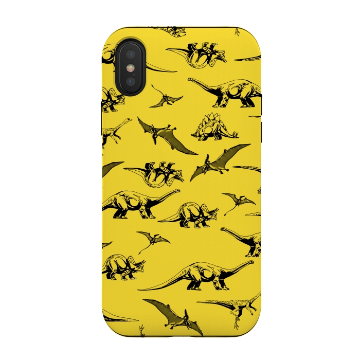 iPhone Xs / X StrongFit Dinosaur Pattern by Karolina