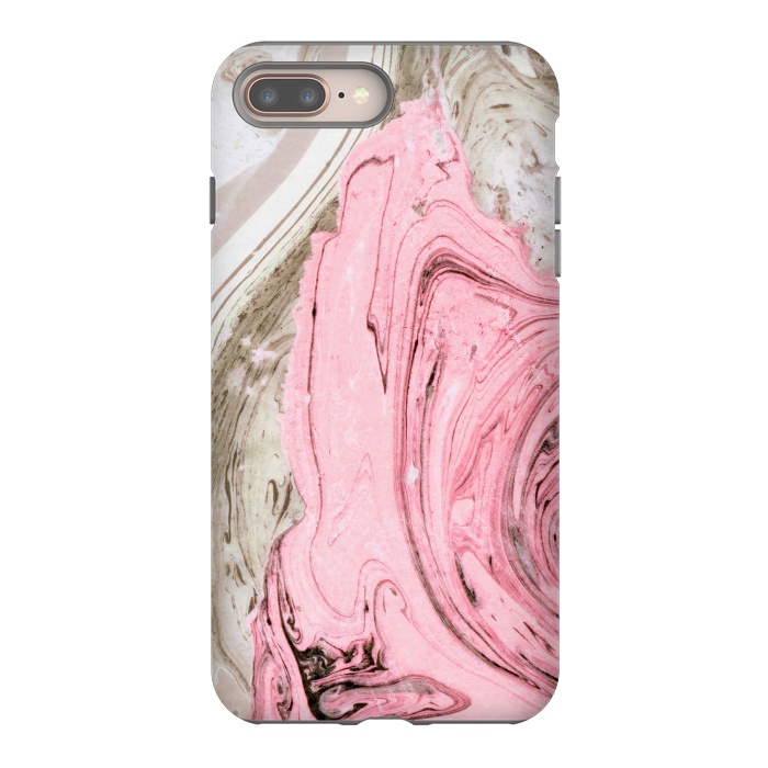 iPhone 7 plus StrongFit Nude+ Pink Marble by Uma Prabhakar Gokhale