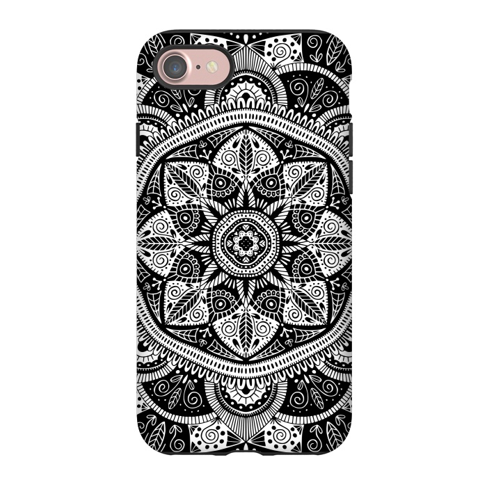 iPhone 7 StrongFit Black and White Mandala 011 by Jelena Obradovic