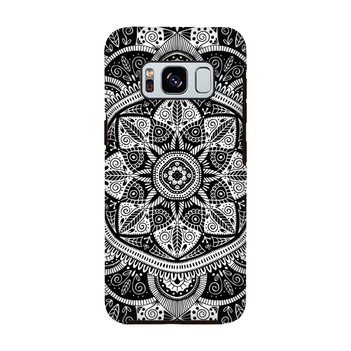 Galaxy S8 StrongFit Black and White Mandala 011 by Jelena Obradovic