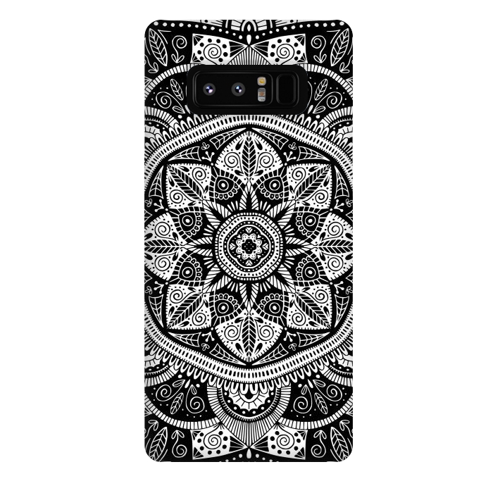 Galaxy Note 8 StrongFit Black and White Mandala 011 by Jelena Obradovic