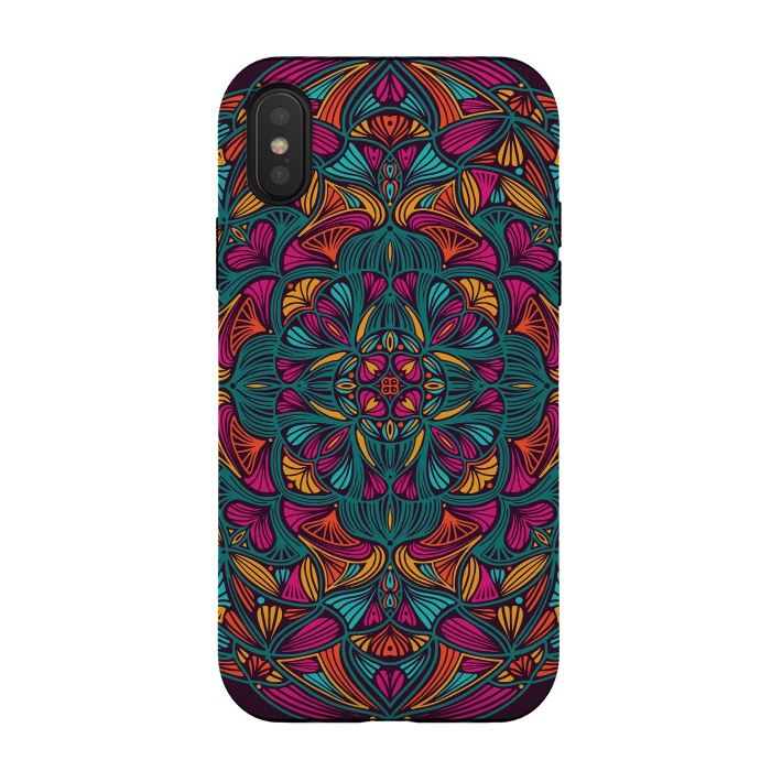 iPhone Xs / X StrongFit Colorful Mandala 013 by Jelena Obradovic