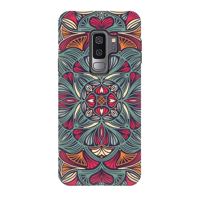 Galaxy S9 plus StrongFit Colorful Mandala Pattern 014 by Jelena Obradovic