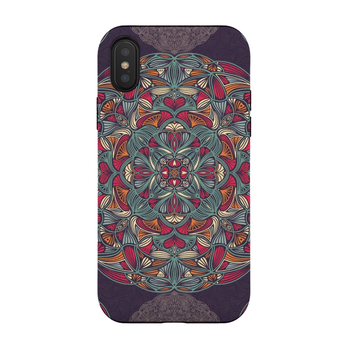iPhone Xs / X StrongFit Colorful Mandala Pattern 015 by Jelena Obradovic
