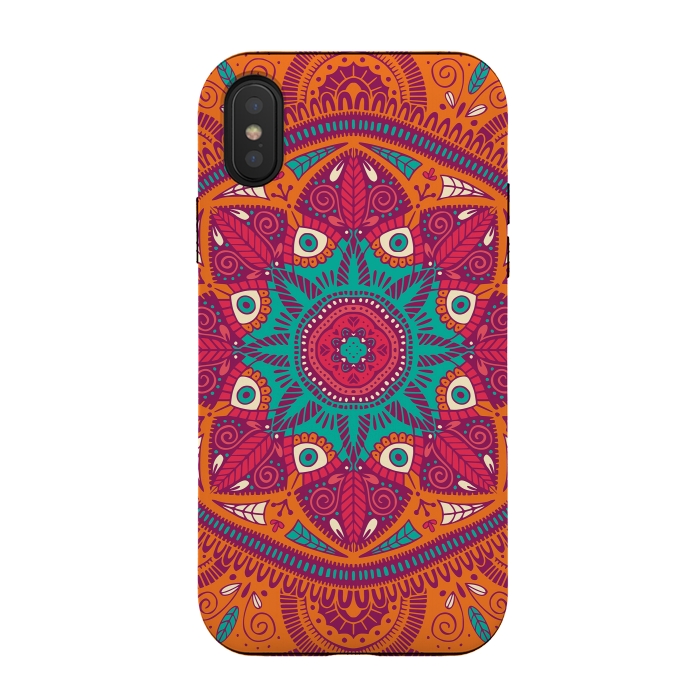 iPhone Xs / X StrongFit Colorful Mandala Pattern 017 by Jelena Obradovic