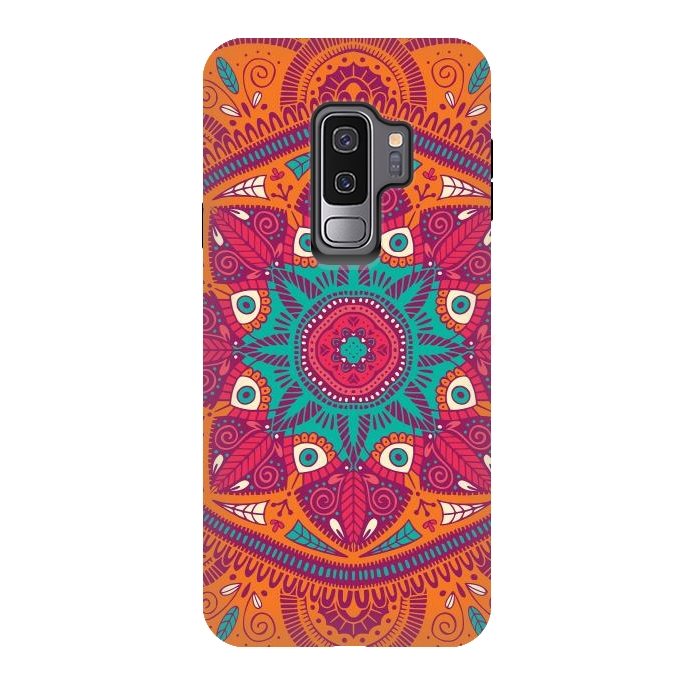 Galaxy S9 plus StrongFit Colorful Mandala Pattern 017 by Jelena Obradovic