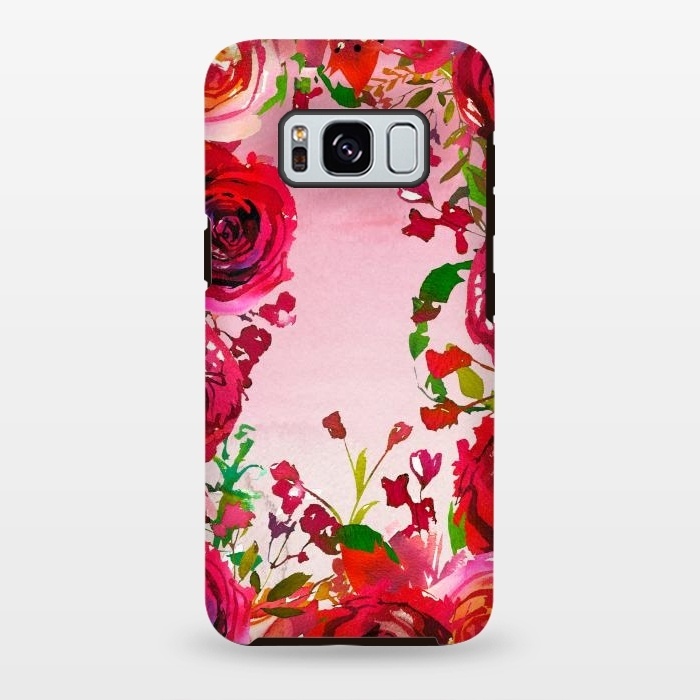 Galaxy S8 plus StrongFit Moody red Rose Flowers by  Utart
