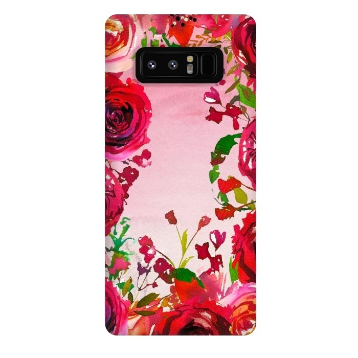 Galaxy Note 8 StrongFit Moody red Rose Flowers by  Utart