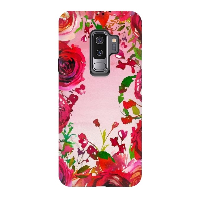 Galaxy S9 plus StrongFit Moody red Rose Flowers by  Utart