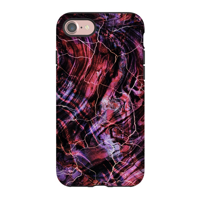 iPhone 7 StrongFit Marble art - dark pink and purple by Oana 